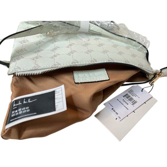 Nicole Miller Creme Gold Logo Crossbody & Earbud Case - Picture 7 of 7